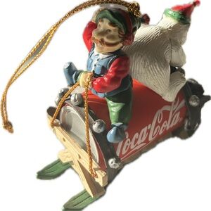 1996 Coca-cola Bottling Collection vintage Ornament Bear Riding